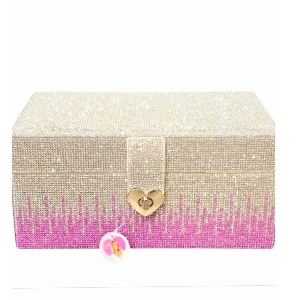 Paris Hilton Ombre Pink & Silver Rhinestones Decorative Storage Box